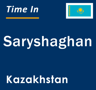 Current local time in Saryshaghan, Kazakhstan