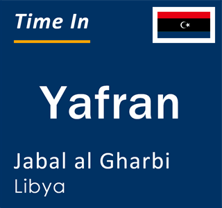 Current local time in Yafran, Jabal al Gharbi, Libya