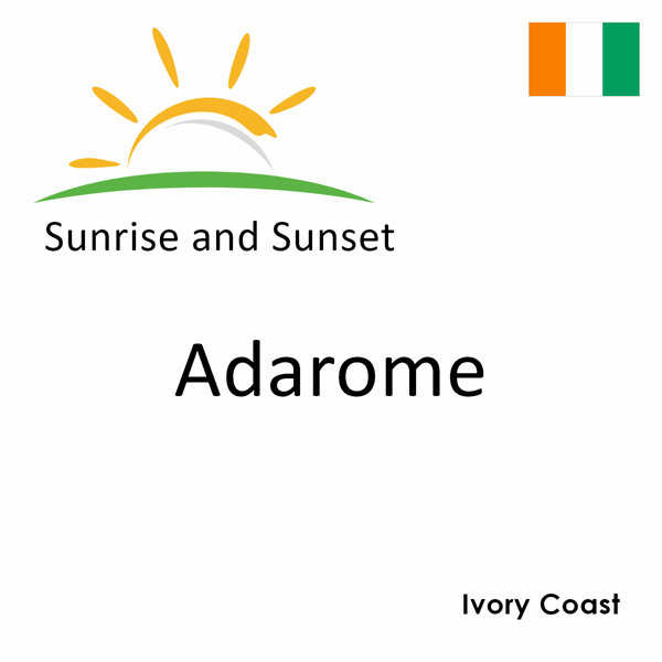 Sunrise and sunset times for Adarome, Ivory Coast