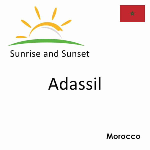 Sunrise and sunset times for Adassil, Morocco