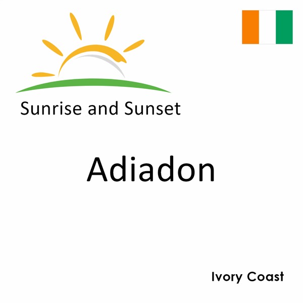 Sunrise and sunset times for Adiadon, Ivory Coast