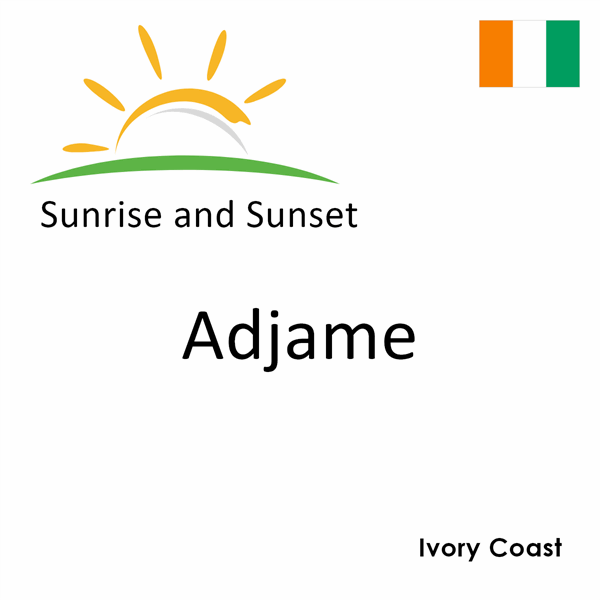 Sunrise and sunset times for Adjame, Ivory Coast