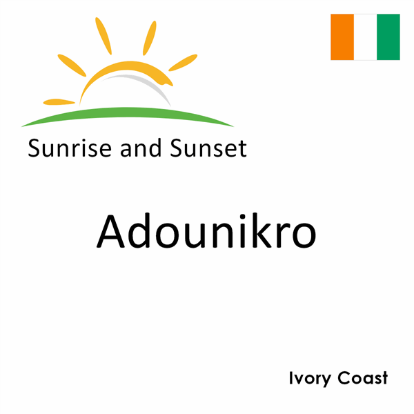 Sunrise and sunset times for Adounikro, Ivory Coast