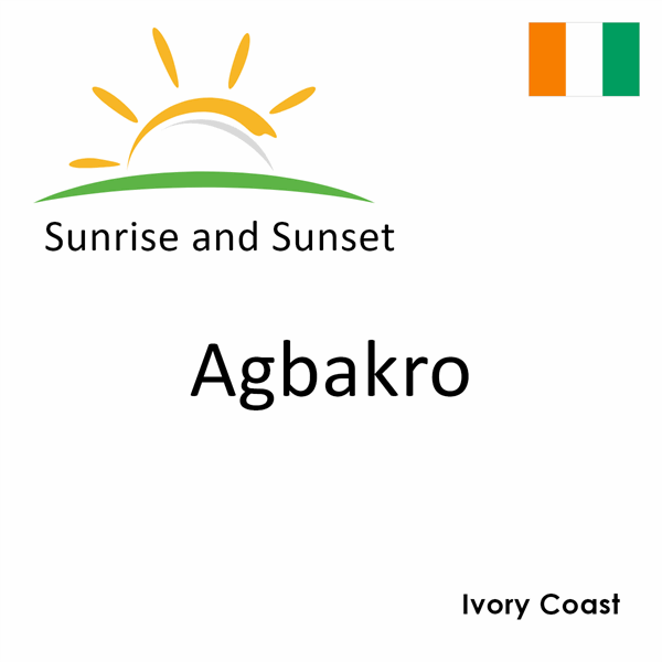 Sunrise and sunset times for Agbakro, Ivory Coast