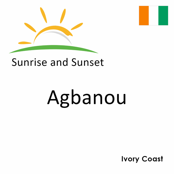 Sunrise and sunset times for Agbanou, Ivory Coast