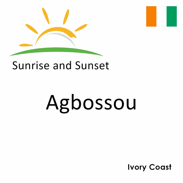 Sunrise and sunset times for Agbossou, Ivory Coast