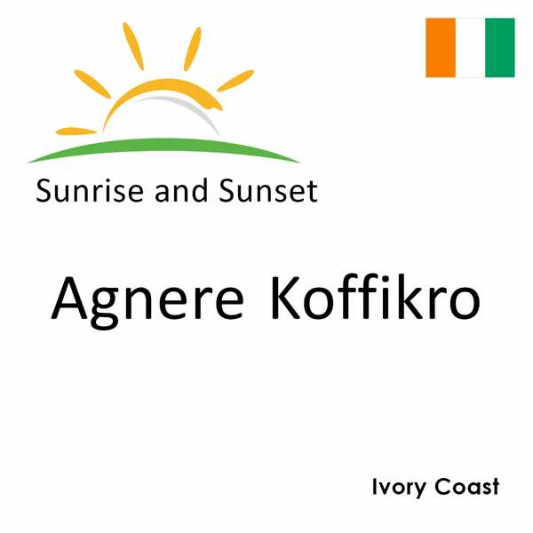 Sunrise and sunset times for Agnere Koffikro, Ivory Coast