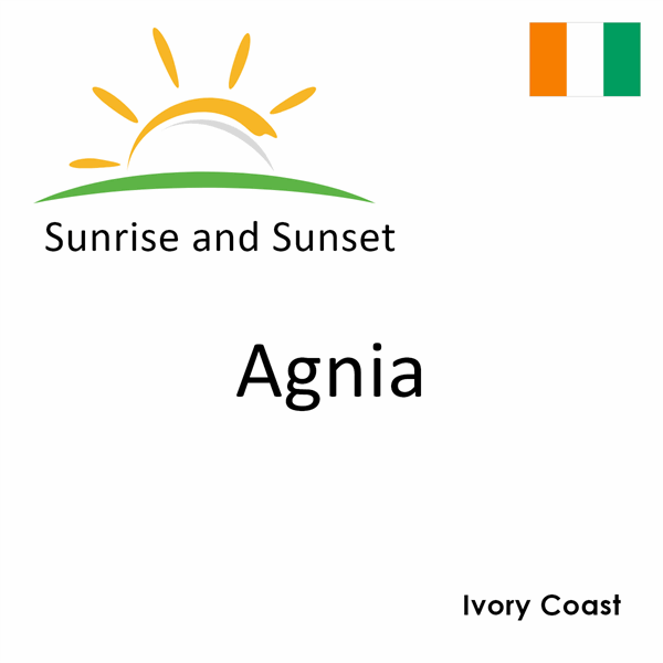 Sunrise and sunset times for Agnia, Ivory Coast