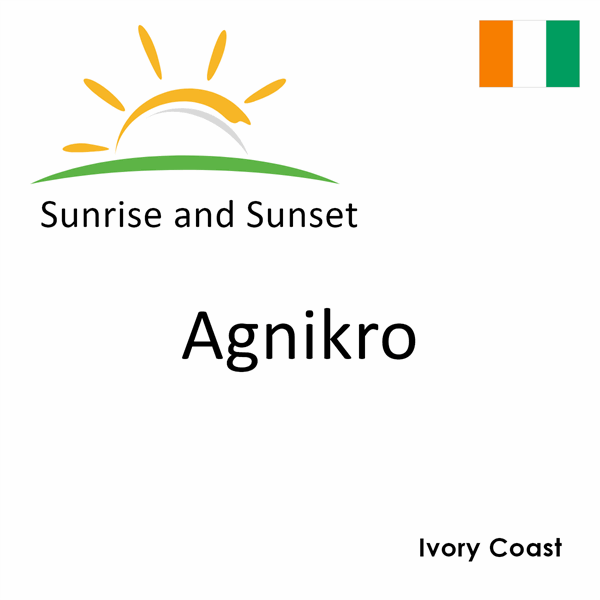 Sunrise and sunset times for Agnikro, Ivory Coast