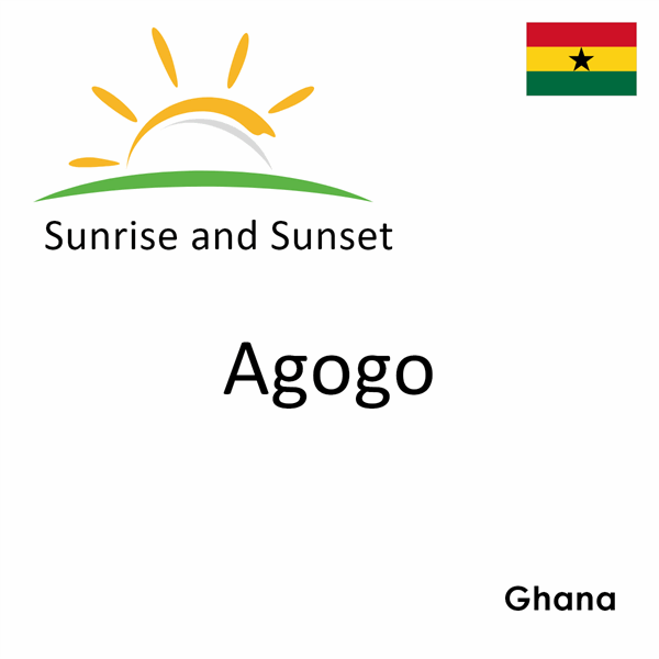 Sunrise and sunset times for Agogo, Ghana