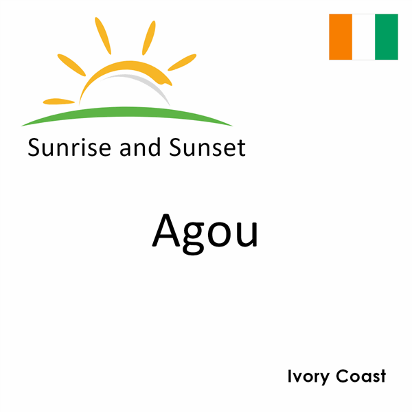 Sunrise and sunset times for Agou, Ivory Coast