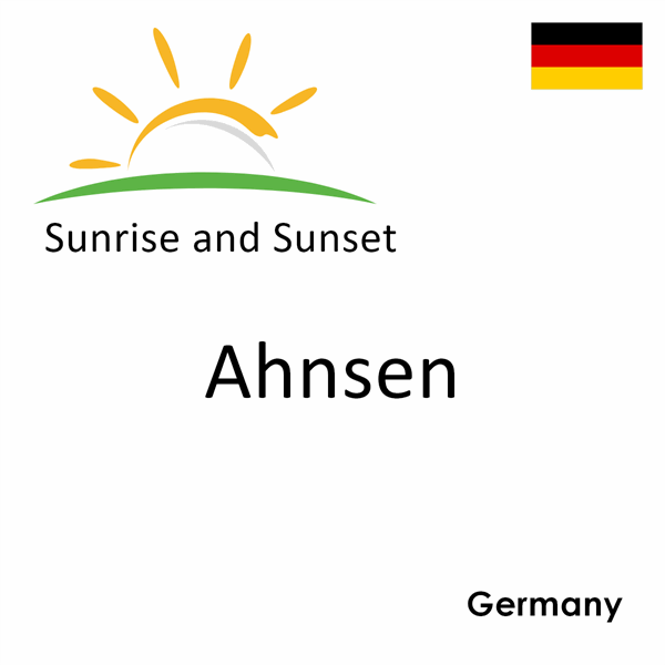 Sunrise and sunset times for Ahnsen, Germany