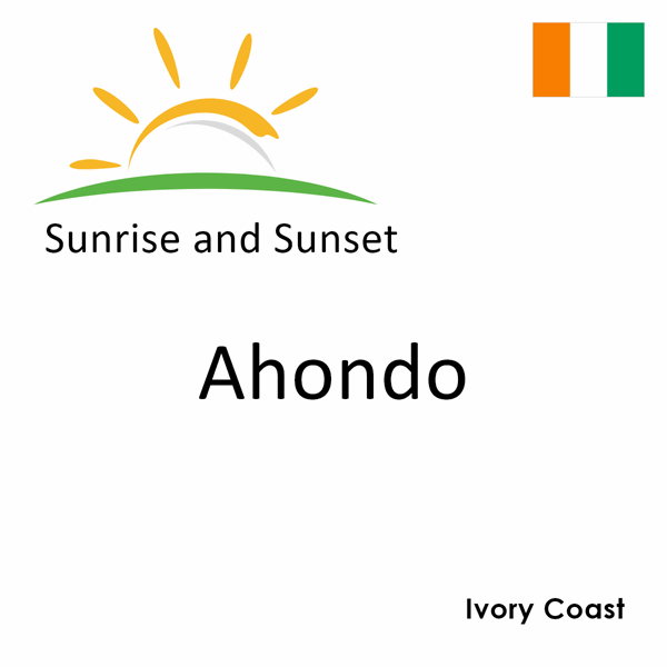 Sunrise and sunset times for Ahondo, Ivory Coast