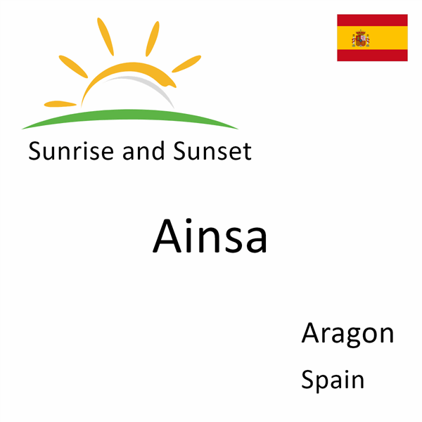 Sunrise and sunset times for Ainsa, Aragon, Spain