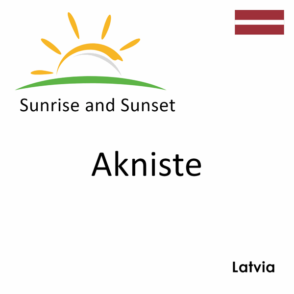 Sunrise and sunset times for Akniste, Latvia