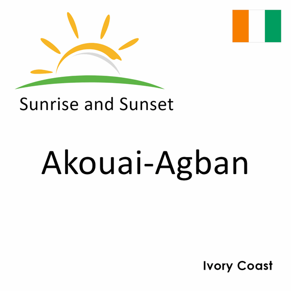 Sunrise and sunset times for Akouai-Agban, Ivory Coast