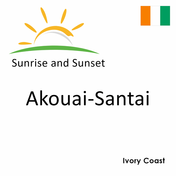 Sunrise and sunset times for Akouai-Santai, Ivory Coast