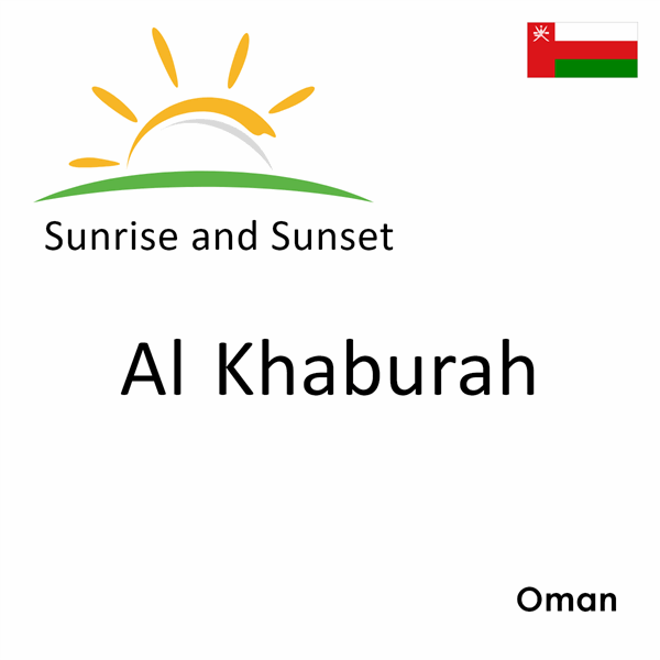 Sunrise and sunset times for Al Khaburah, Oman