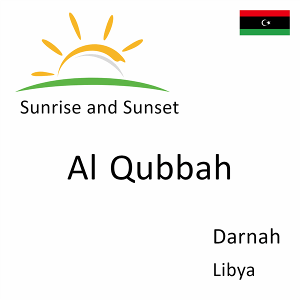 Sunrise and sunset times for Al Qubbah, Darnah, Libya