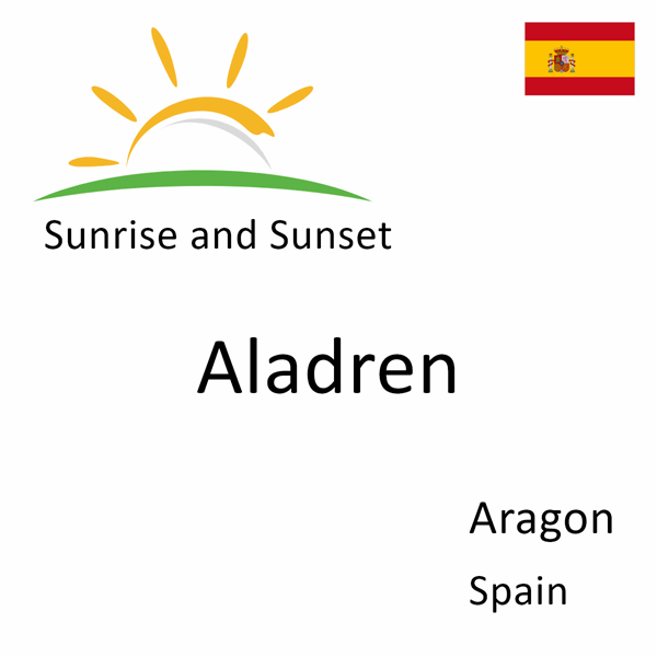 Sunrise and sunset times for Aladren, Aragon, Spain