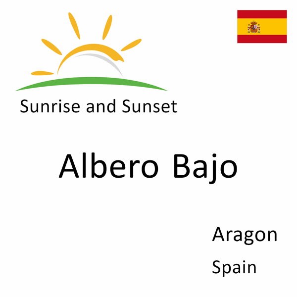 Sunrise and sunset times for Albero Bajo, Aragon, Spain