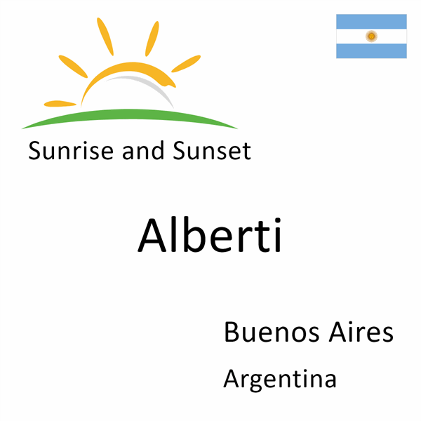 Sunrise and sunset times for Alberti, Buenos Aires, Argentina