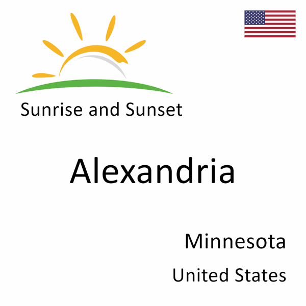 Sunrise and sunset times for Alexandria, Minnesota, United States