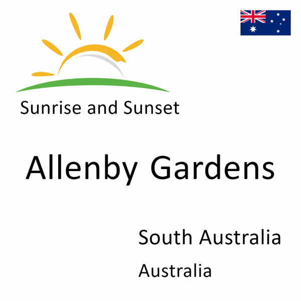 Sunrise and sunset times for Allenby Gardens, South Australia, Australia