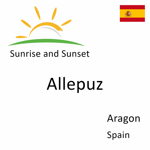 Sunrise and sunset times for Allepuz, Aragon, Spain