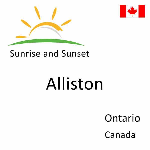 Sunrise and sunset times for Alliston, Ontario, Canada