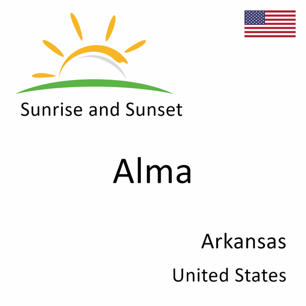 Sunrise and sunset times for Alma, Arkansas, United States