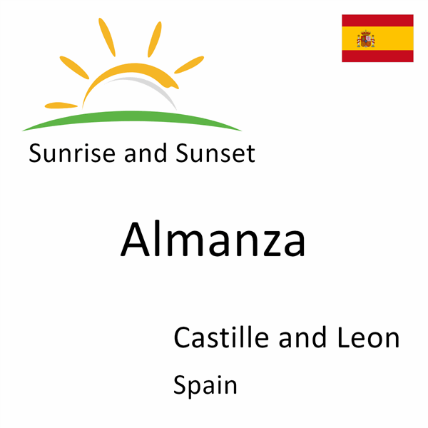 Sunrise and sunset times for Almanza, Castille and Leon, Spain