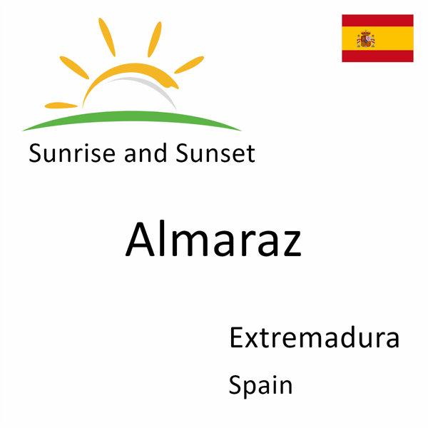 Sunrise and sunset times for Almaraz, Extremadura, Spain