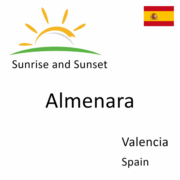 Sunrise and sunset times for Almenara, Valencia, Spain