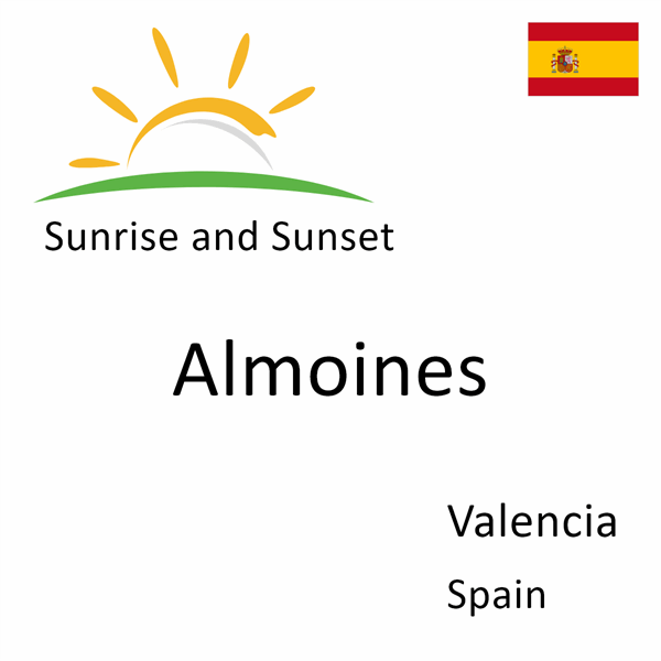 Sunrise and sunset times for Almoines, Valencia, Spain