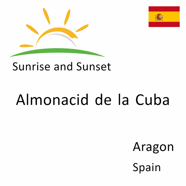 Sunrise and sunset times for Almonacid de la Cuba, Aragon, Spain