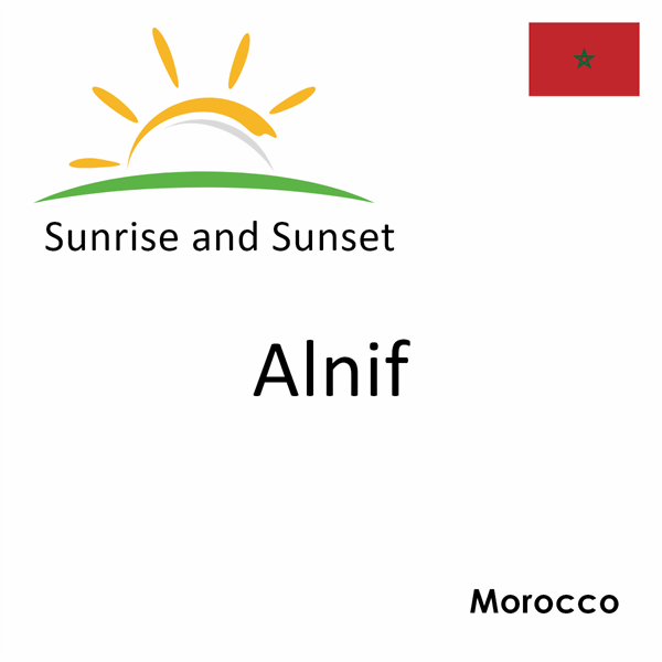 Sunrise and sunset times for Alnif, Morocco