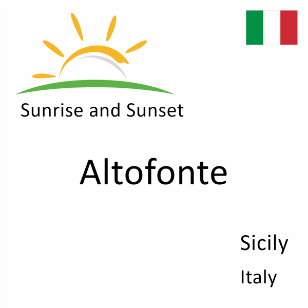 Sunrise and sunset times for Altofonte, Sicily, Italy