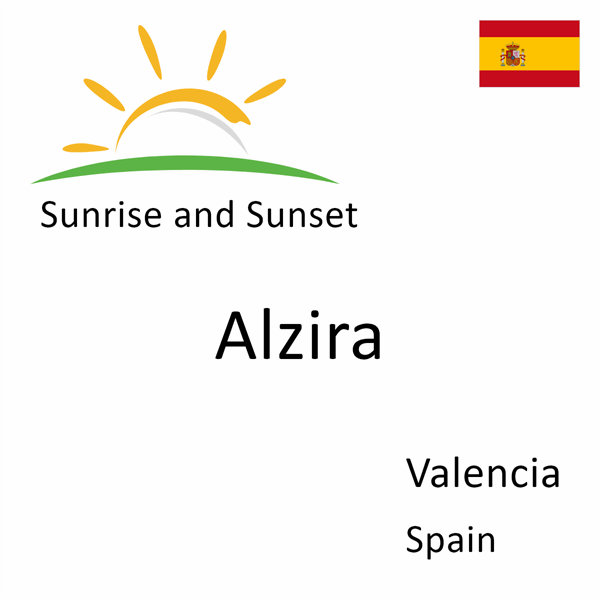 Sunrise and sunset times for Alzira, Valencia, Spain