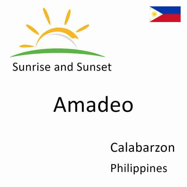 Sunrise and sunset times for Amadeo, Calabarzon, Philippines