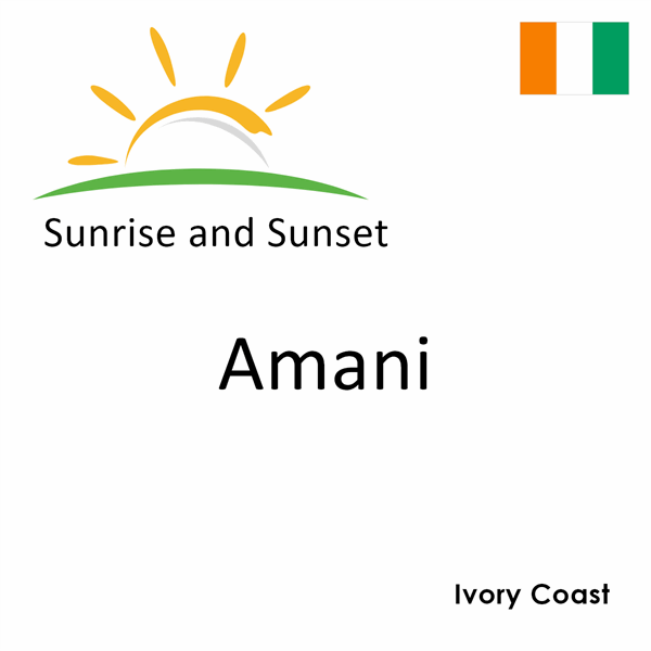 Sunrise and sunset times for Amani, Ivory Coast