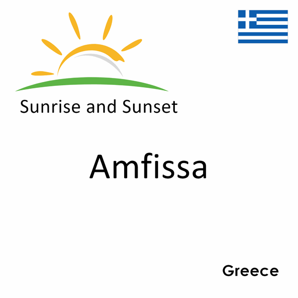 Sunrise and sunset times for Amfissa, Greece