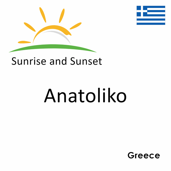 Sunrise and sunset times for Anatoliko, Greece