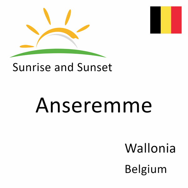 Sunrise and sunset times for Anseremme, Wallonia, Belgium