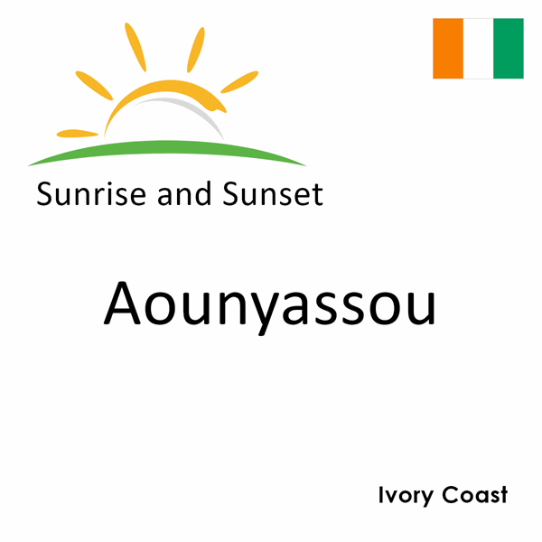 Sunrise and sunset times for Aounyassou, Ivory Coast