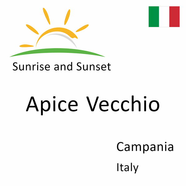 Sunrise and sunset times for Apice Vecchio, Campania, Italy