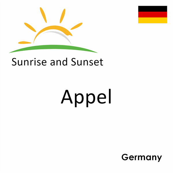 Sunrise and sunset times for Appel, Germany