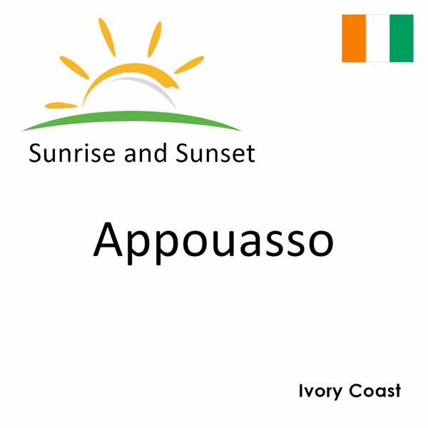 Sunrise and sunset times for Appouasso, Ivory Coast