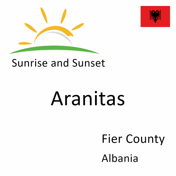 Sunrise and sunset times for Aranitas, Fier County, Albania