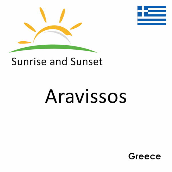 Sunrise and sunset times for Aravissos, Greece